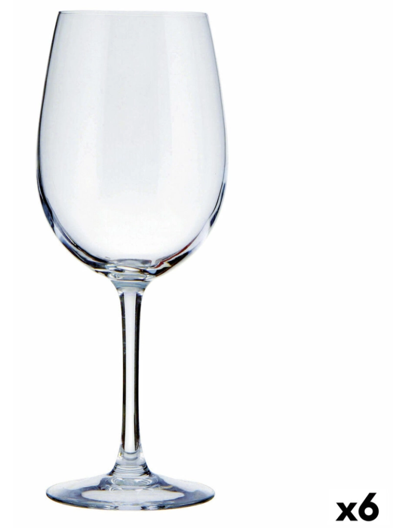 Bigbuy Home - Copo para vinho Ebro Transparente 350 ml (6 Unidades)