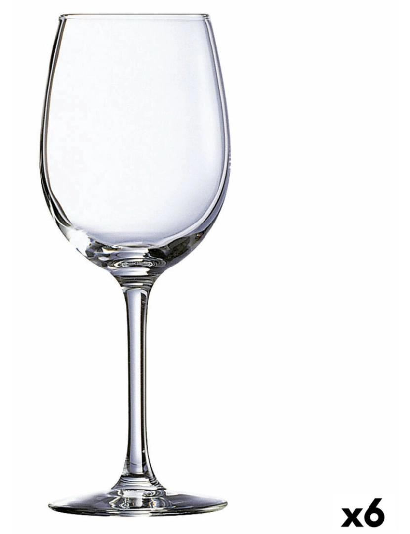 Bigbuy Home - Copo para vinho Ebro Transparente Vidro (580 ml) (6 Unidades)