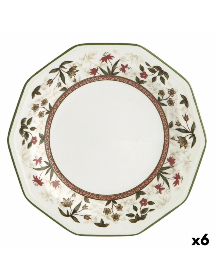 imagem de Prato para Sobremesas Queen´s By Churchill Assam Floral Cerâmica servies Ø 20,5 cm (6 Unidades)1