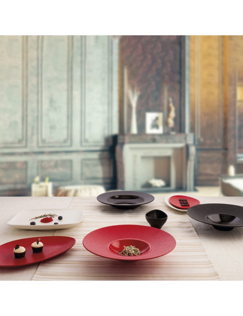 imagem de Prato Fundo Ariane Gourmet Cerâmica Preto (Ø 28 cm) (6 Unidades)4