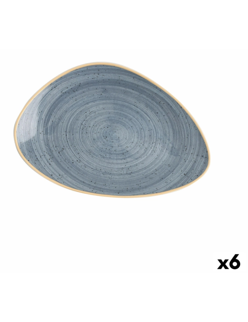 imagem de Prato de Jantar Ariane Terra Triangular Azul Cerâmica Ø 29 cm (6 Unidades)1
