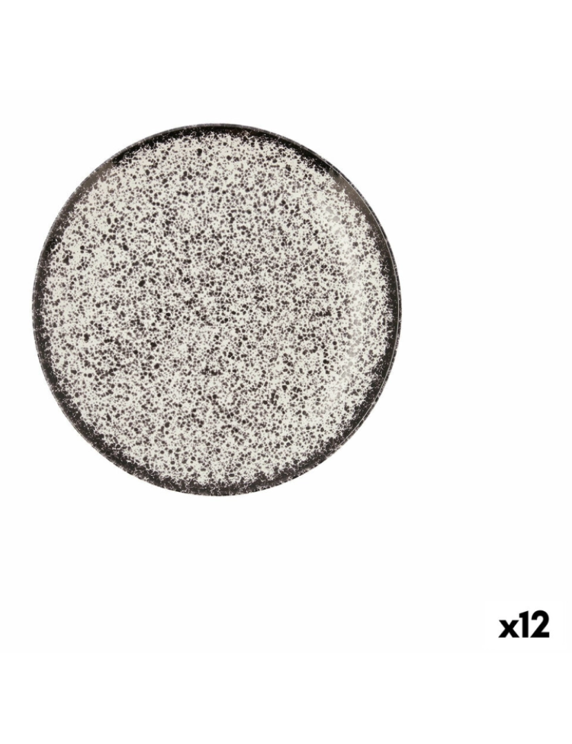 imagem de Prato de Jantar Ariane Rock Preto Cerâmica Ø 21 cm (12 Unidades)1