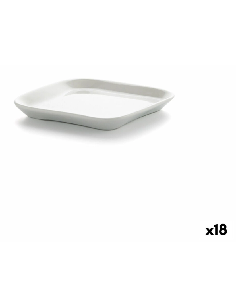 Ariane - bandeja de aperitivos Ariane Alaska Quadrado Branco Cerâmica 11,4 x 11,4 cm (18 Unidades)