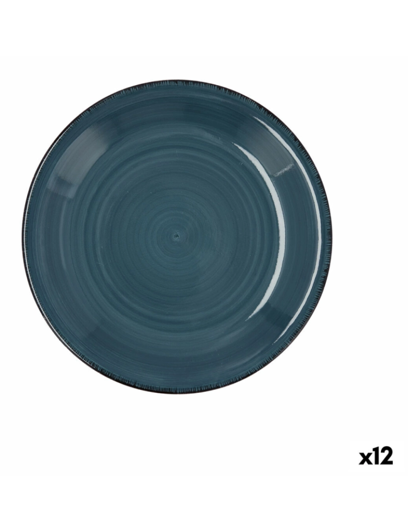 Quid - Prato de Sobremesa Quid Vita Cerâmica Azul (19 cm) (12 Unidades)