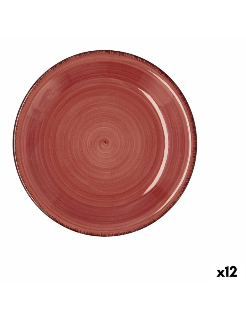 Quid - Prato de Sobremesa Quid Vita Cerâmica Vermelho (19 cm) (12 Unidades)