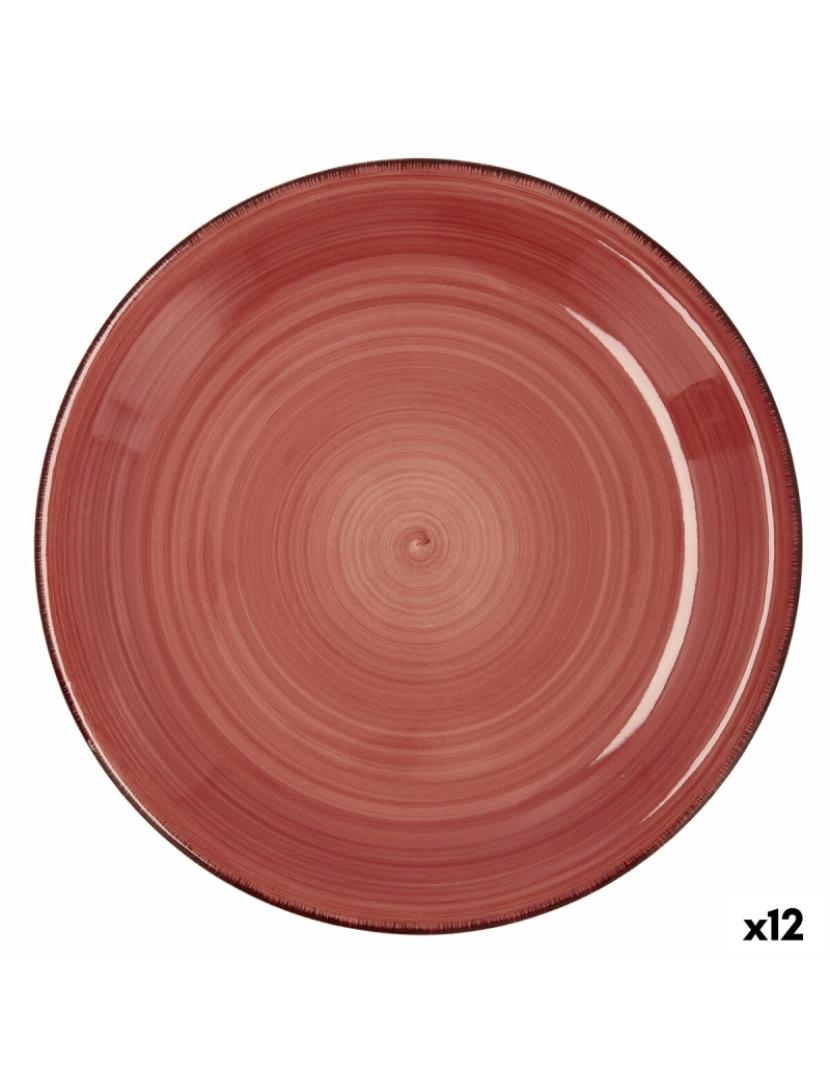Quid - Prato de Jantar Quid Coral Vita Vermelho Cerâmica Ø 27 cm (12 Unidades)