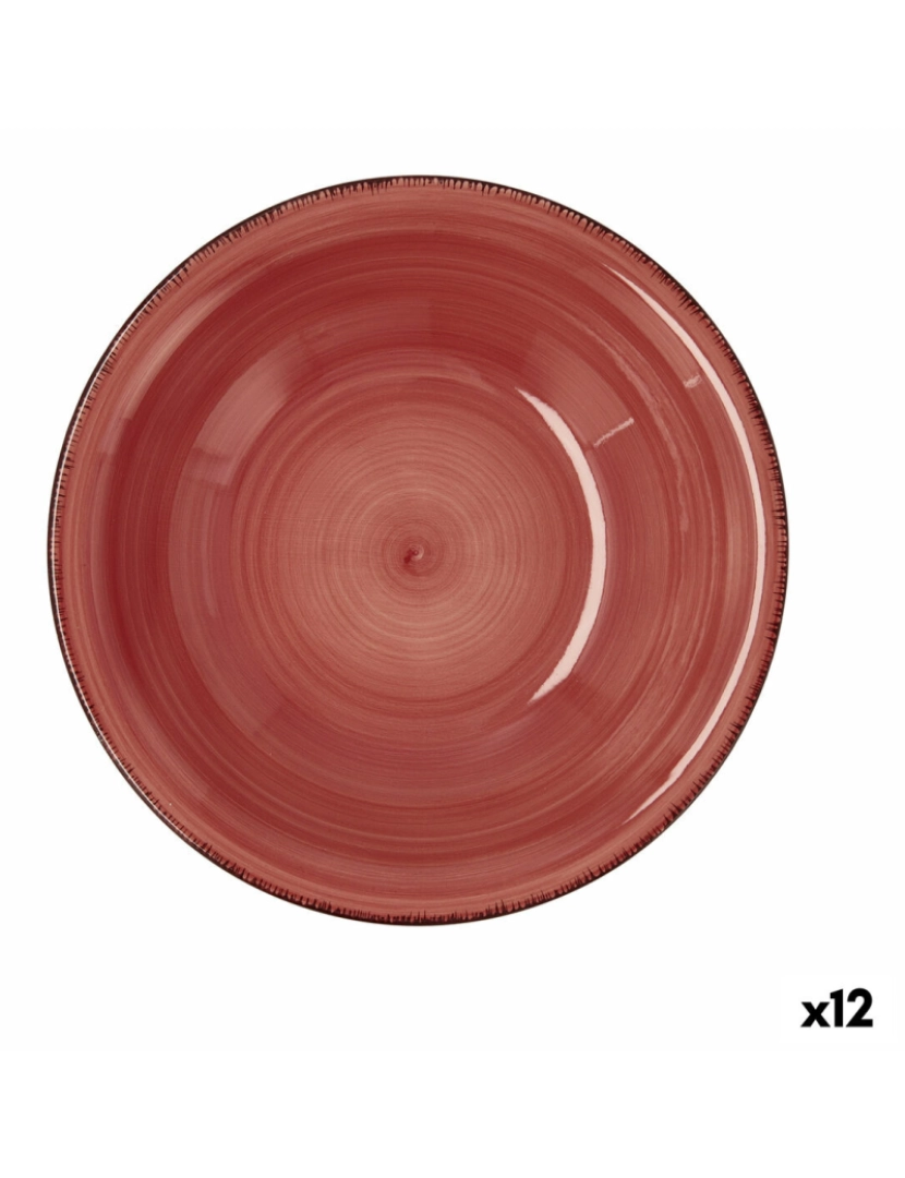 Quid - Prato Fundo Quid Vita Cerâmica Vermelho (ø 21,5 cm) (12 Unidades)