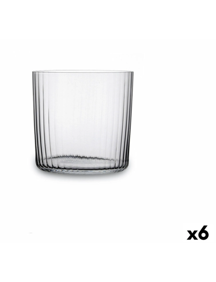 Bigbuy Home - Copo Optic Transparente Vidro (350 ml) (6 Unidades)