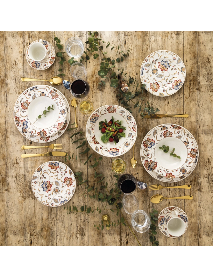 imagem de Prato para Sobremesas Queen´s By Churchill Jacobean Floral Cerâmica servies 21,3 cm (6 Unidades)2