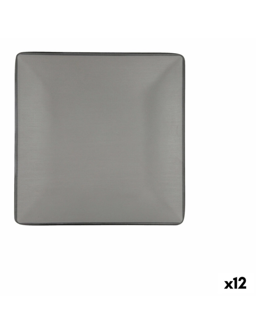 imagem de Prato de Jantar Bidasoa Gio Cinzento Plástico 21,5 x 21,5 cm (12 Unidades)1