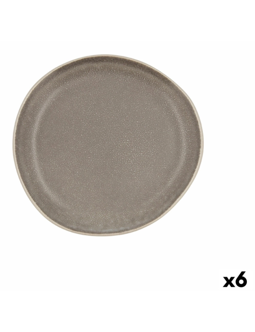 imagem de Prato de Jantar Bidasoa Gio Irregular Cinzento Cerâmica 20 cm (6 Unidades)1