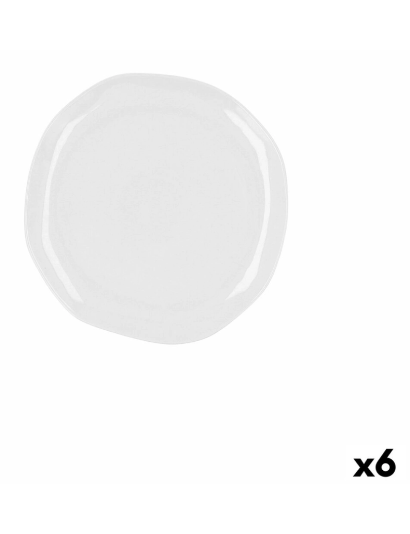 Ariane - Prato de Jantar Ariane Earth Branco Cerâmica 25 cm (6 Unidades)