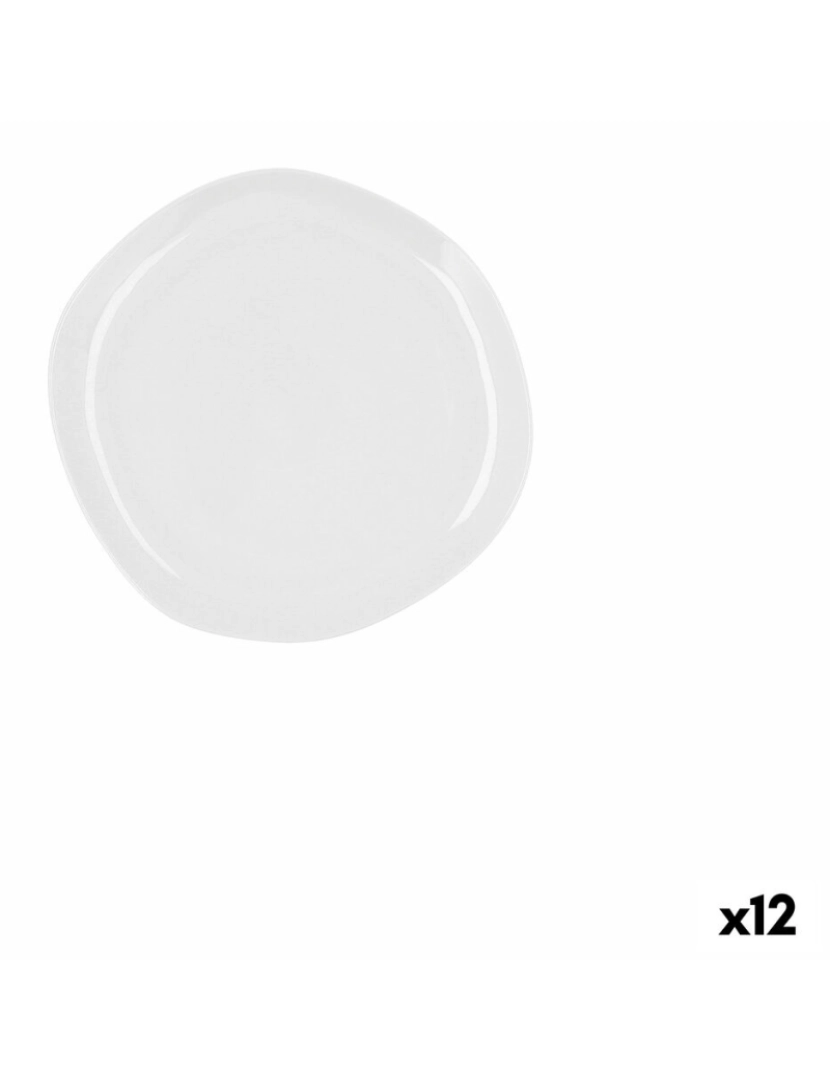 Ariane - Prato de Jantar Ariane Earth Branco Cerâmica Ø 21 cm (12 Unidades)