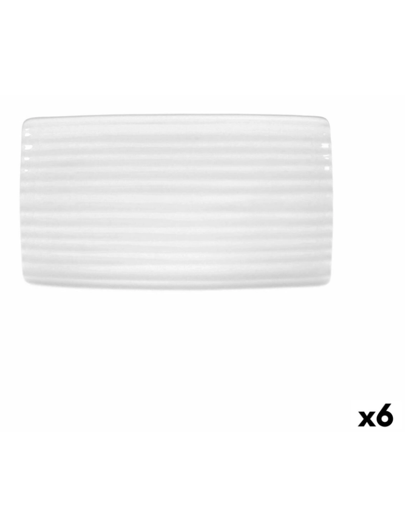 Ariane - bandeja de aperitivos Ariane Artisan Cerâmica Branco 36 x 20 cm (6 Unidades)
