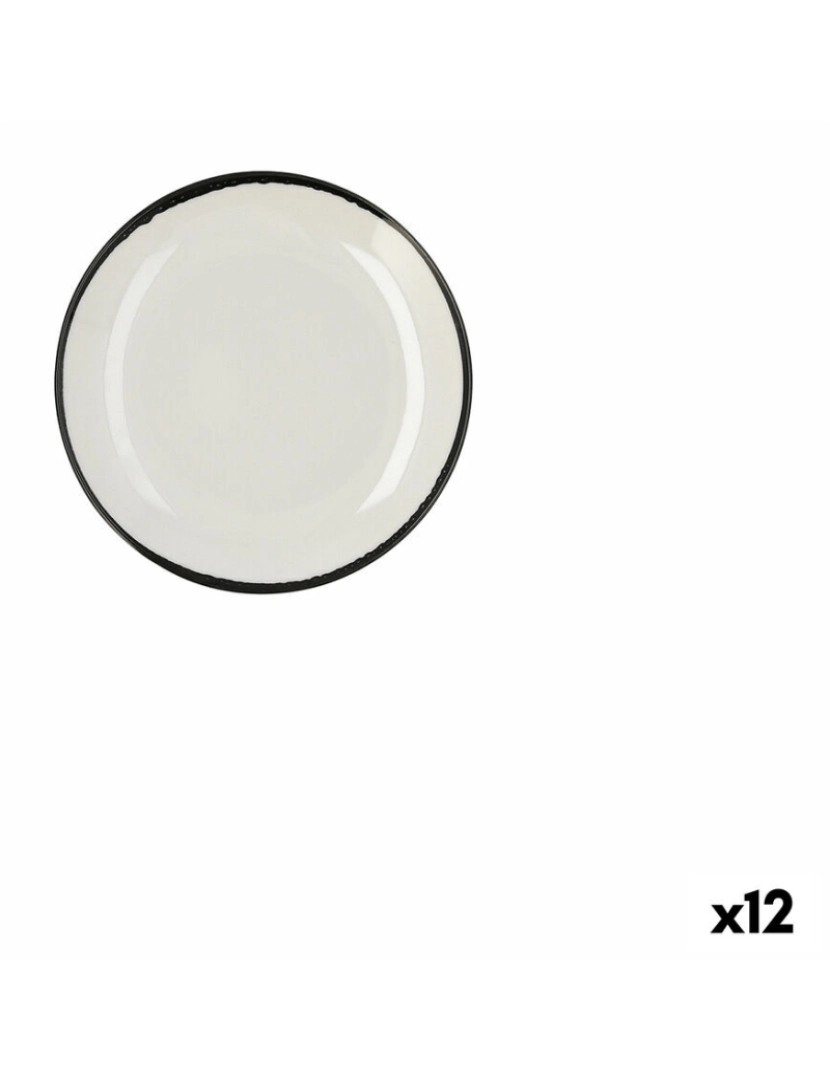 imagem de Prato de Jantar Ariane Vital Filo Branco Cerâmica Ø 18 cm (12 Unidades)1
