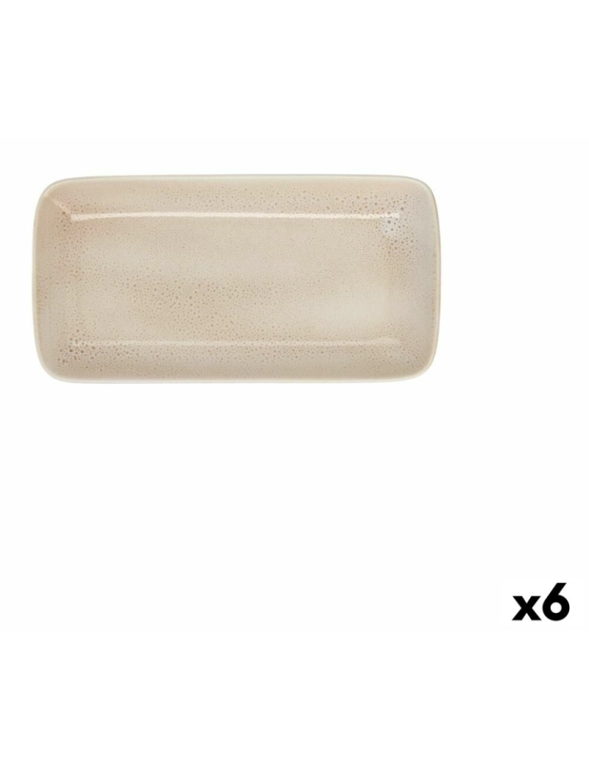 imagem de bandeja de aperitivos Ariane Porous 28 x 14 cm Cerâmica Bege (6 Unidades)1