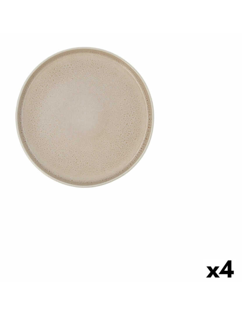 Ariane - Prato de Jantar Ariane Porous Bege Cerâmica Ø 21 cm (4 Unidades)