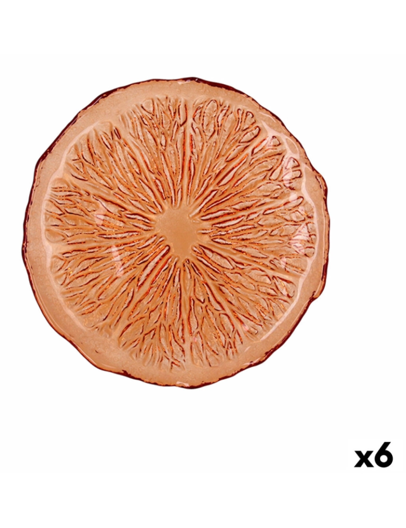 imagem de Prato de Jantar Quid Acid Laranja Vidro 21 x 2 cm (6 Unidades)1