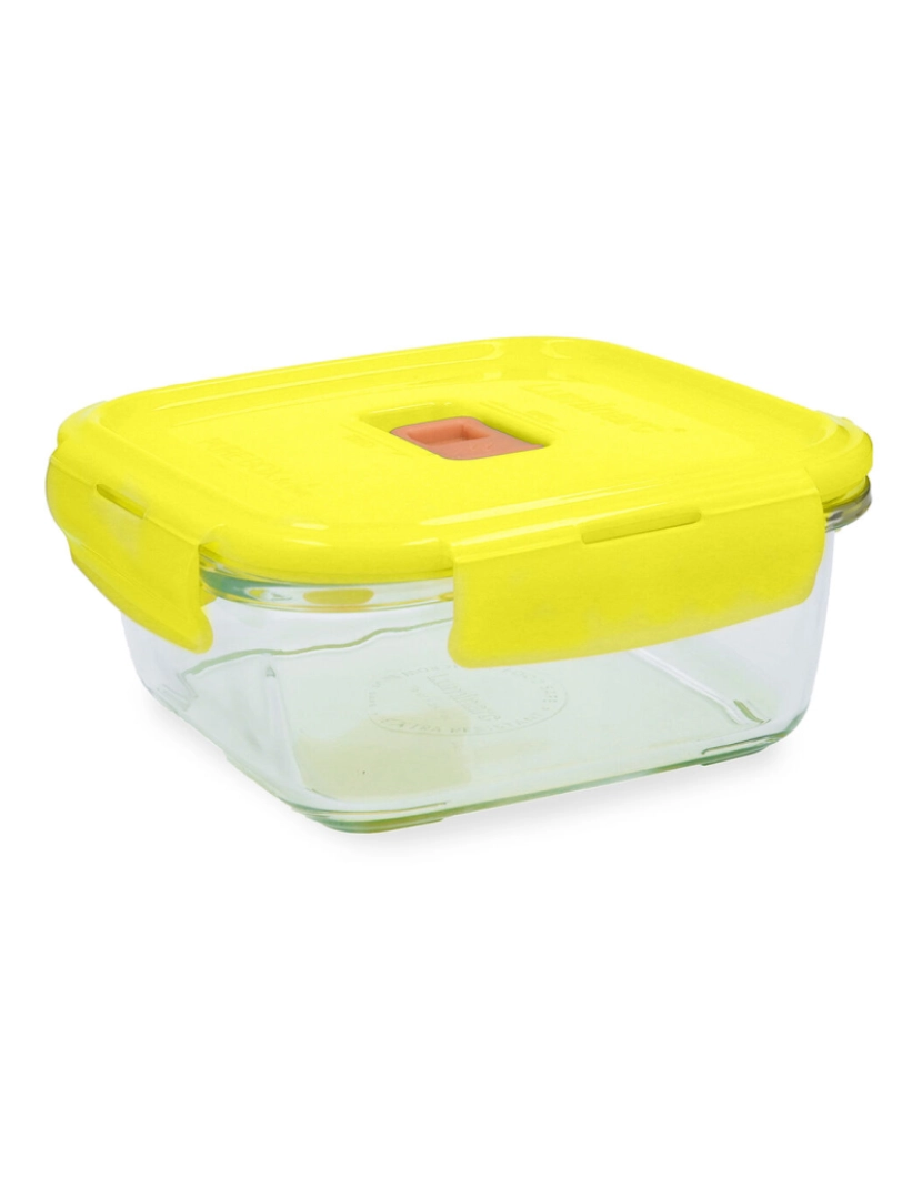 Luminarc - Lancheira Hermética Luminarc Pure Box Holy Quadrado Amarelo Vidro 1,22 L