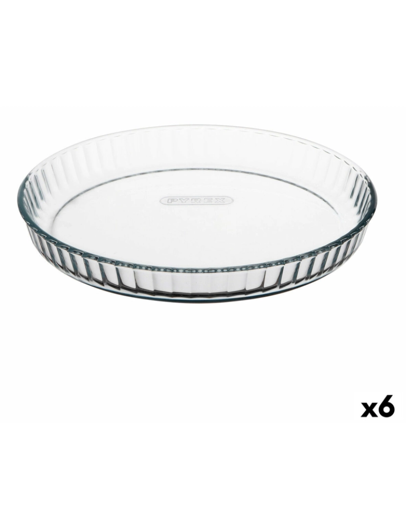 Pyrex - Molde para o Forno Pyrex Classic Vidrio Redondo Plano 27,7 x 27,7 x 3,5 cm Transparente (6 Unidades)