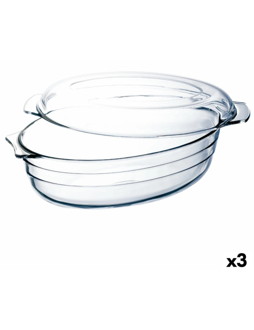 imagem de Recipiente de Cozinha Ô Cuisine Ocuisine Vidrio Com tampa 3 L 1,1 L Transparente Vidro 3 Unidades1