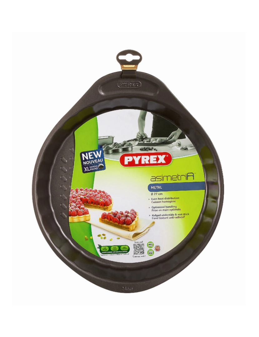 imagem de Molde para o Forno Pyrex Asimetria Redondo Preto Plano 27 x 4 cm (6 Unidades)3