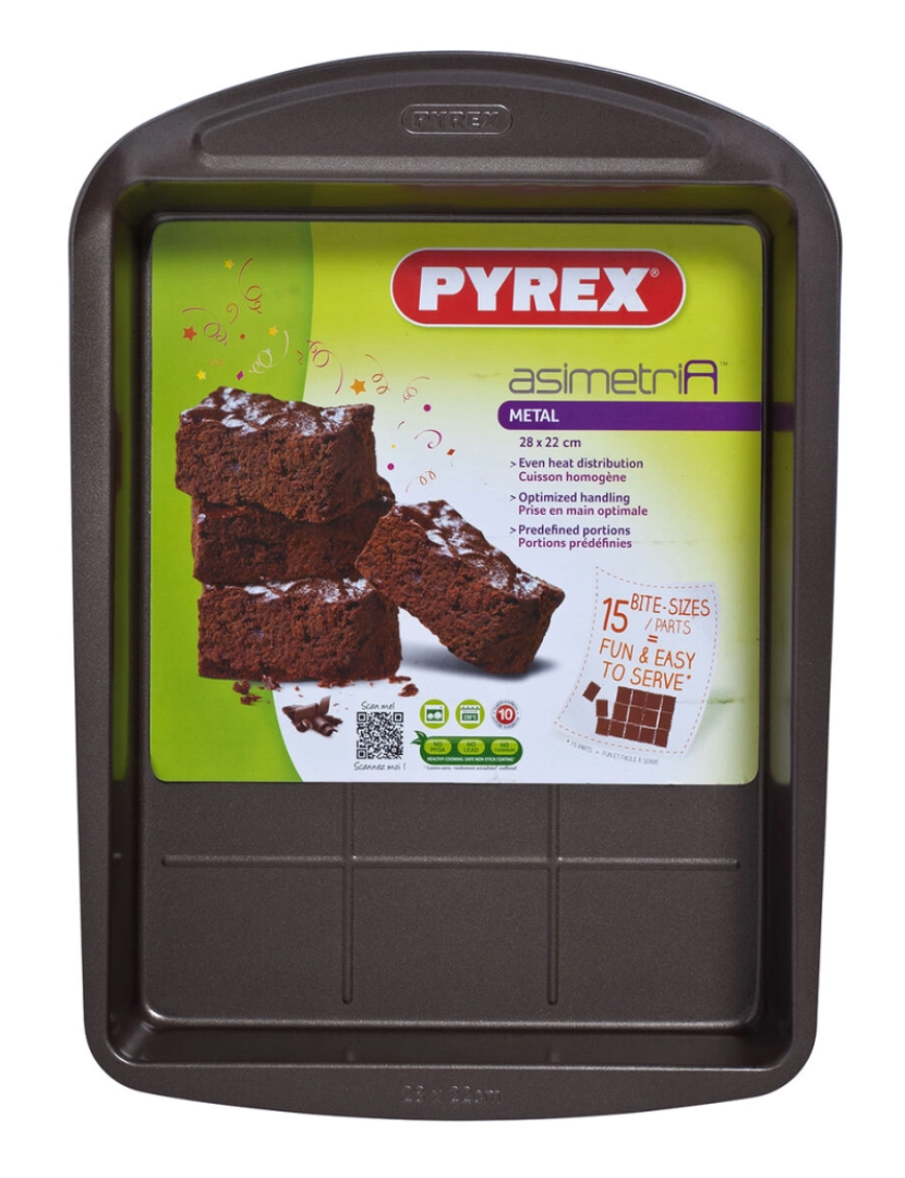 imagem de Molde para o Forno Pyrex Asimetria Retangular Preto 28 x 22 cm Metal (6 Unidades)3