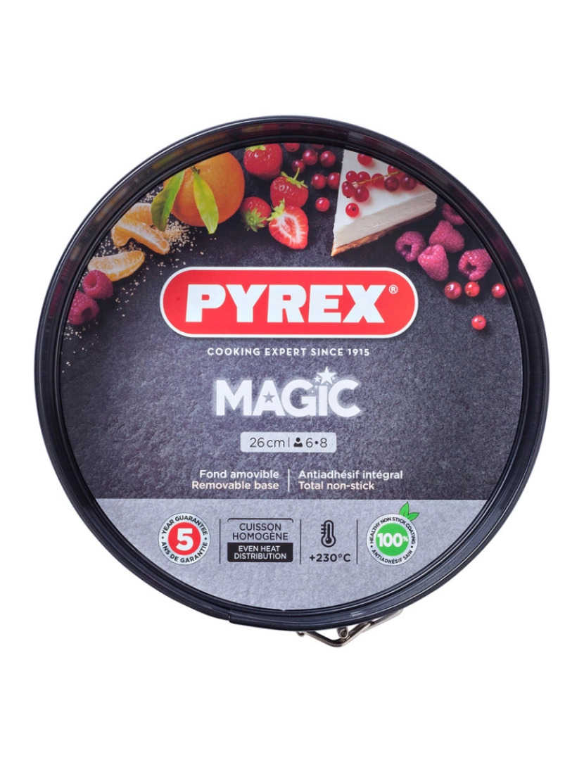 imagem de Molde Desmontável Pyrex Magic Redondo Preto Metal Ø 26 cm 4 Unidades2