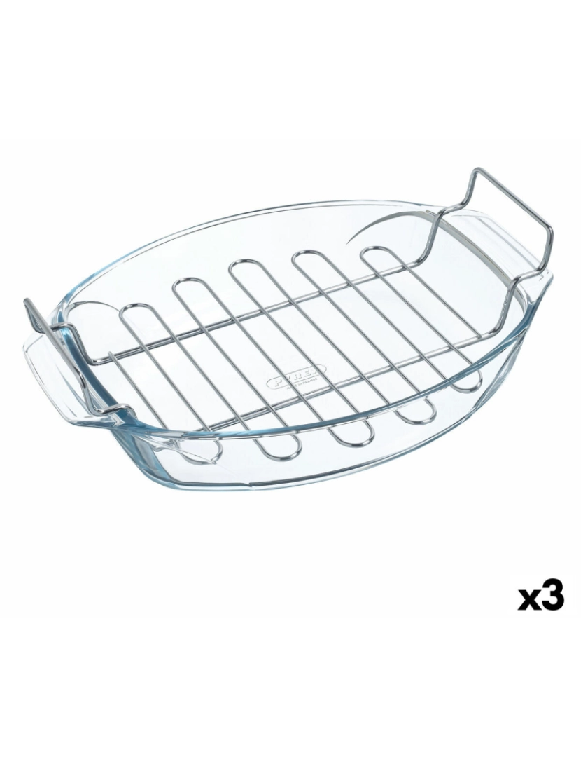 imagem de Recipiente de Cozinha Pyrex Irresistible Oval Rede 39 x 27 x 11 cm Transparente Vidro (3 Unidades)1