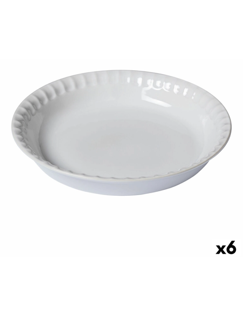 Pyrex - Molde para o Forno Pyrex Supreme Redondo 25,5 x 25,5 x 4 cm Branco (6 Unidades)