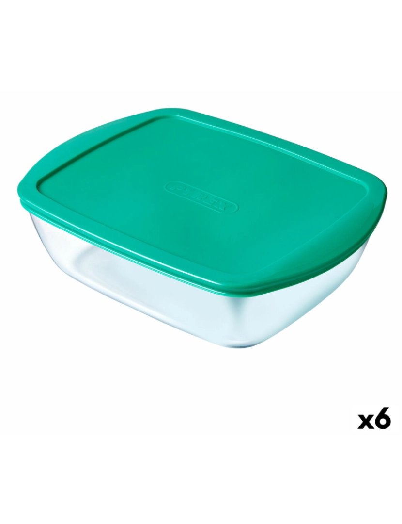 imagem de Lancheira Retangular com Tampa Pyrex Cook & store Turquesa Silicone Vidro (23 x 16 x 6 cm) (6 Unidades)1