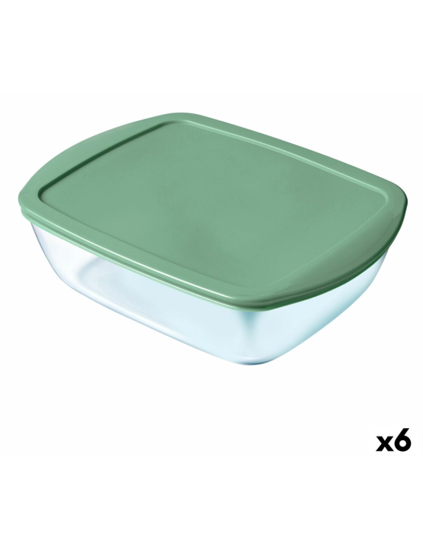 imagem de Lancheira Retangular com Tampa Pyrex Cook & store Verde Vidro (6 Unidades) (23 x 15 x 6 cm)1