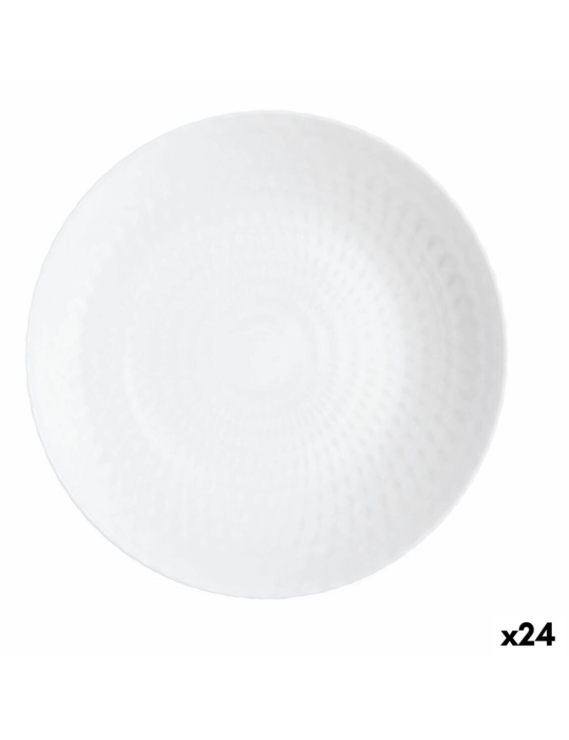 Luminarc - Prato Fundo Luminarc Pampille Branco Vidro (20 cm) (24 Unidades)