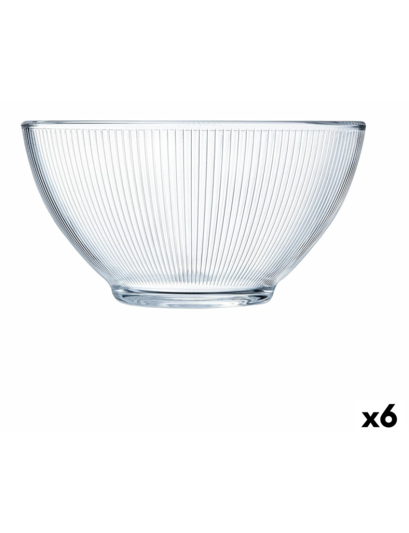 Luminarc - Tigela Luminarc Stripy Pequeno-almoço Transparente Vidro (500 ml) (6 Unidades)