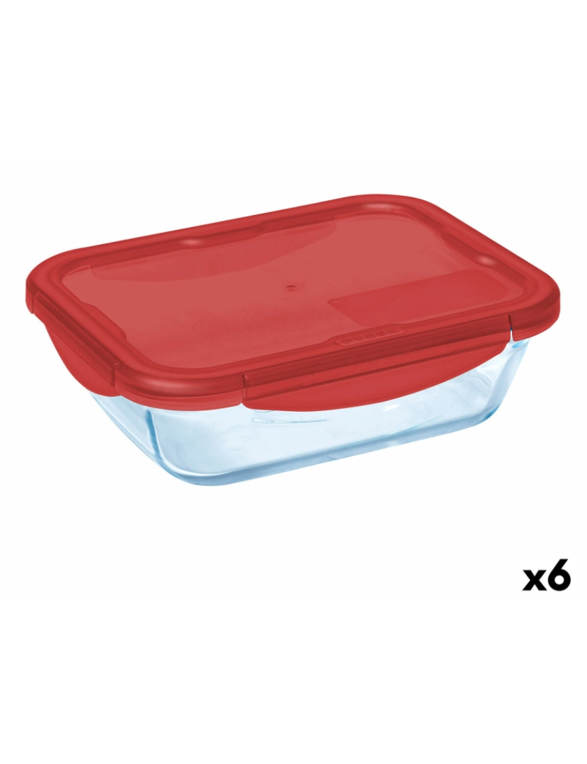 imagem de Lancheira Hermética Pyrex Cook & go Vermelho Vidro (800 ml) (6 Unidades)1