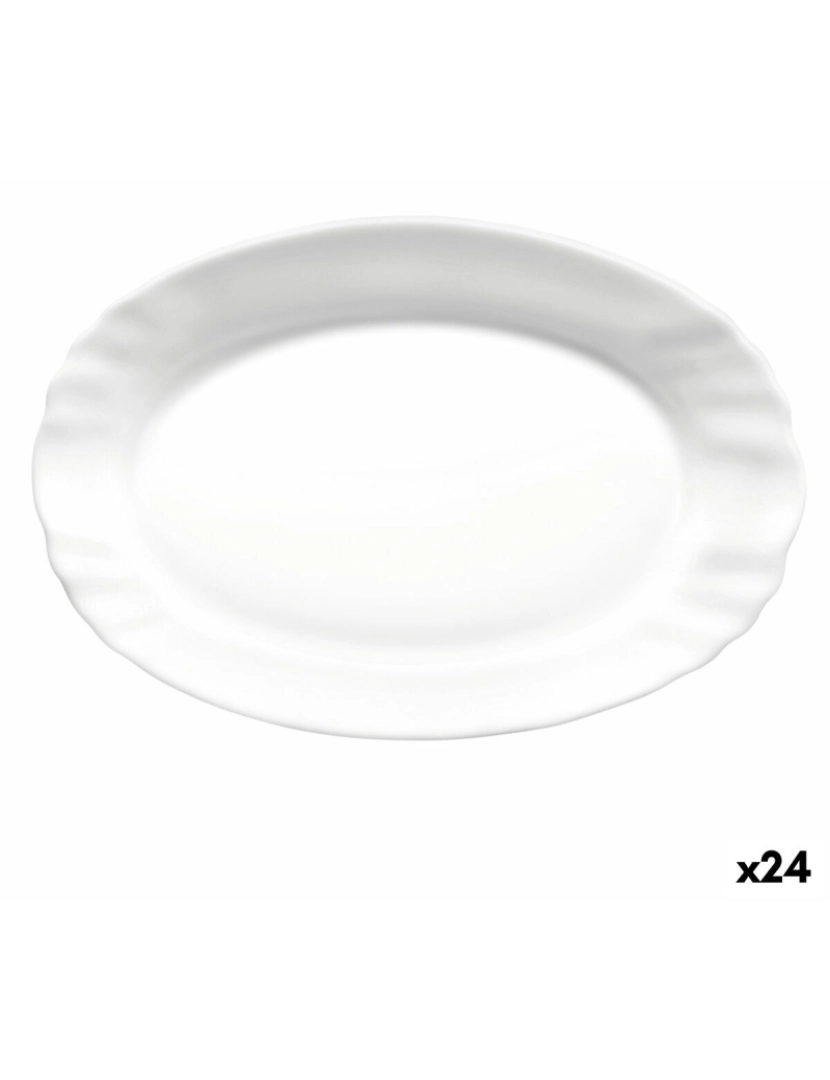 Bormioli Rocco - Recipiente de Cozinha Bormioli Rocco Ebro Oval Branco Vidro (22 cm) (24 Unidades)