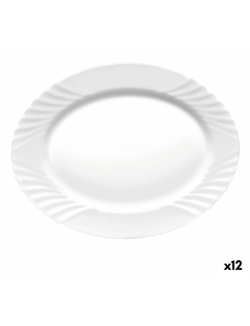 imagem de Recipiente de Cozinha Bormioli Rocco Ebro Oval Branco Vidro (36 cm) (12 Unidades)1