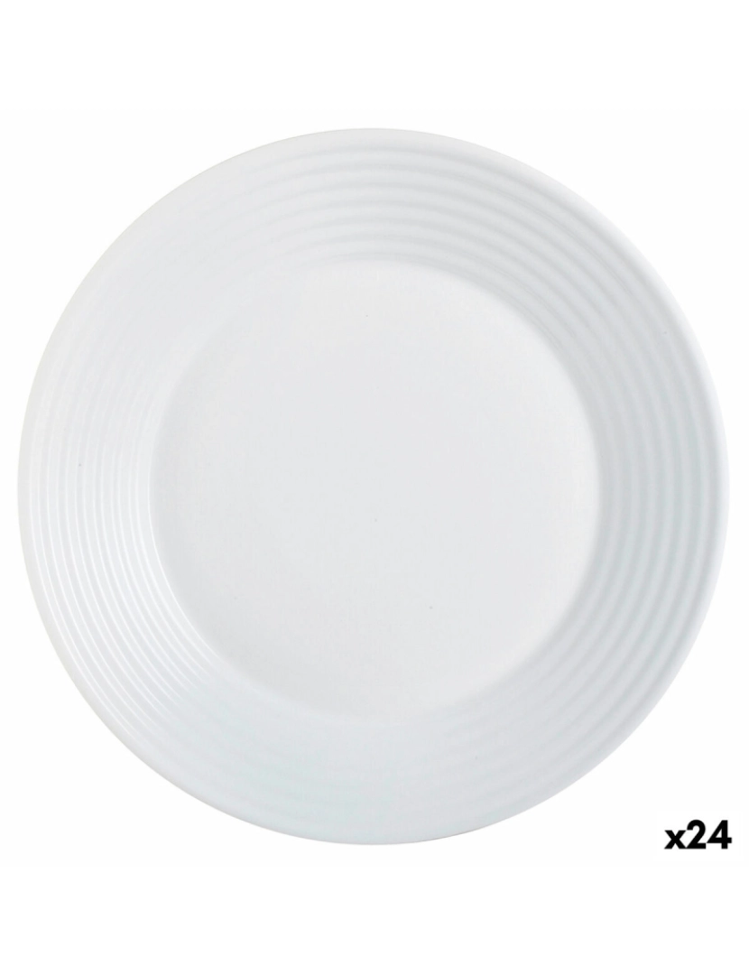 Luminarc - Prato Fundo Luminarc Harena Branco Vidro (Ø 23,5 cm) (24 Unidades)