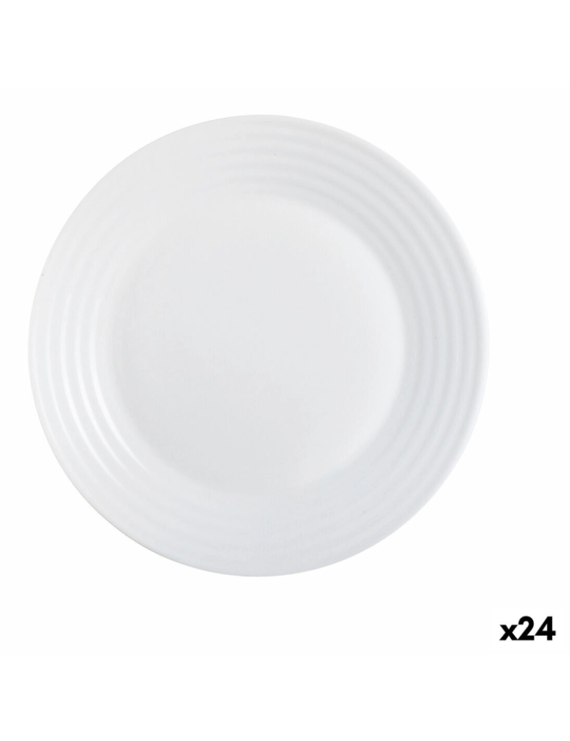 Luminarc - Prato de Sobremesa Luminarc Harena Branco Vidro (19 cm) (24 Unidades)