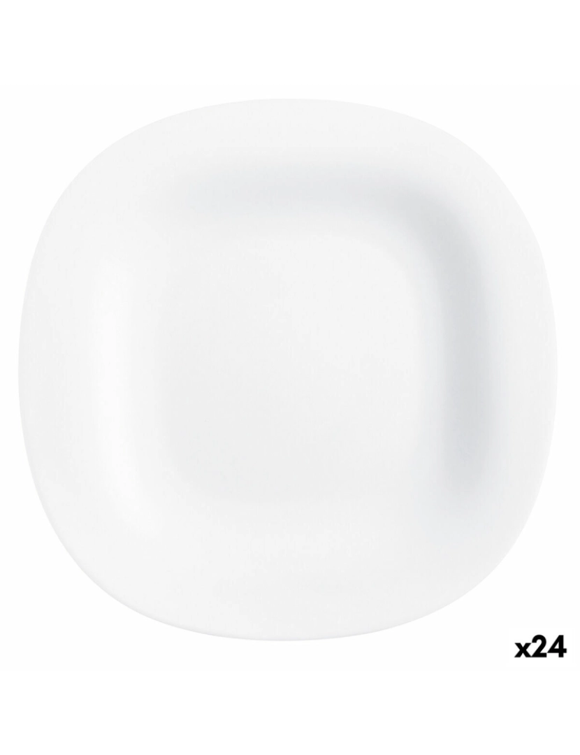 Luminarc - Prato de Sobremesa Luminarc Carine Branco Vidro (19 cm) (24 Unidades)