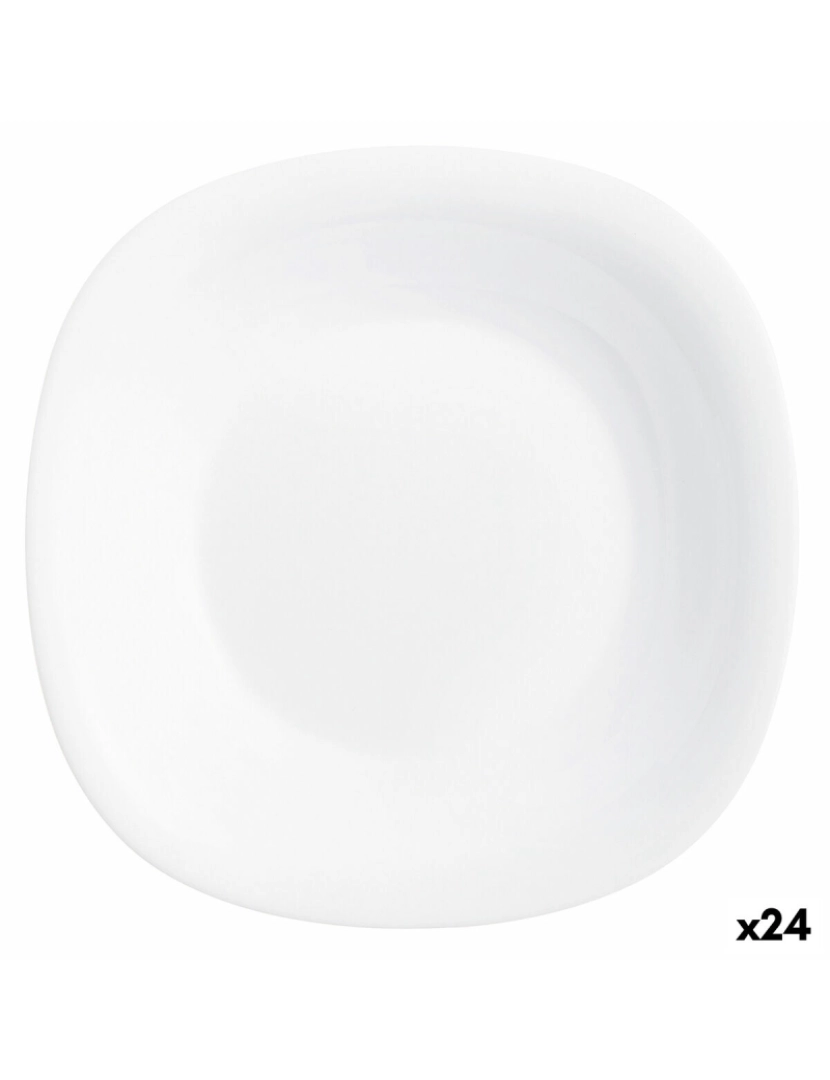 Luminarc - Prato Fundo Luminarc Carine Branco Vidro (Ø 23,5 cm) (24 Unidades)