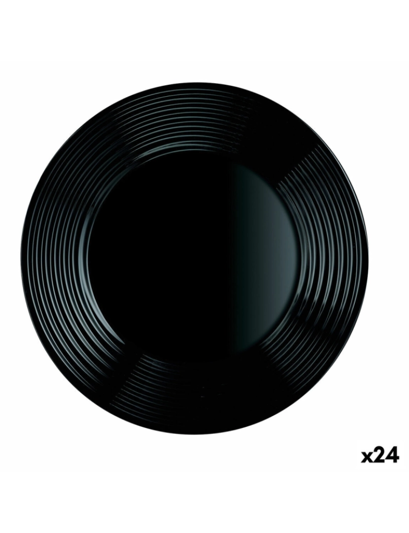 Luminarc - Prato de Jantar Luminarc Harena Negro Preto Vidro 25 cm (24 Unidades)