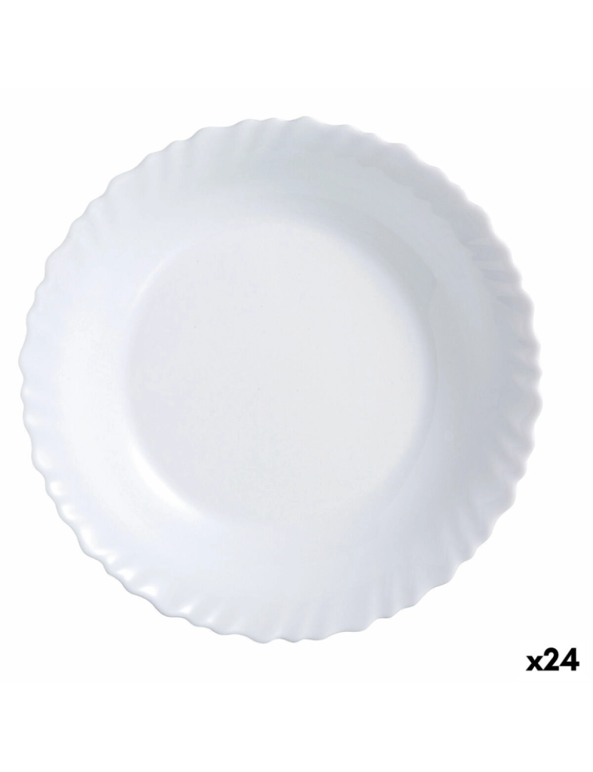 Luminarc - Prato de Jantar Luminarc Feston Branco Vidro 25 cm (24 Unidades)