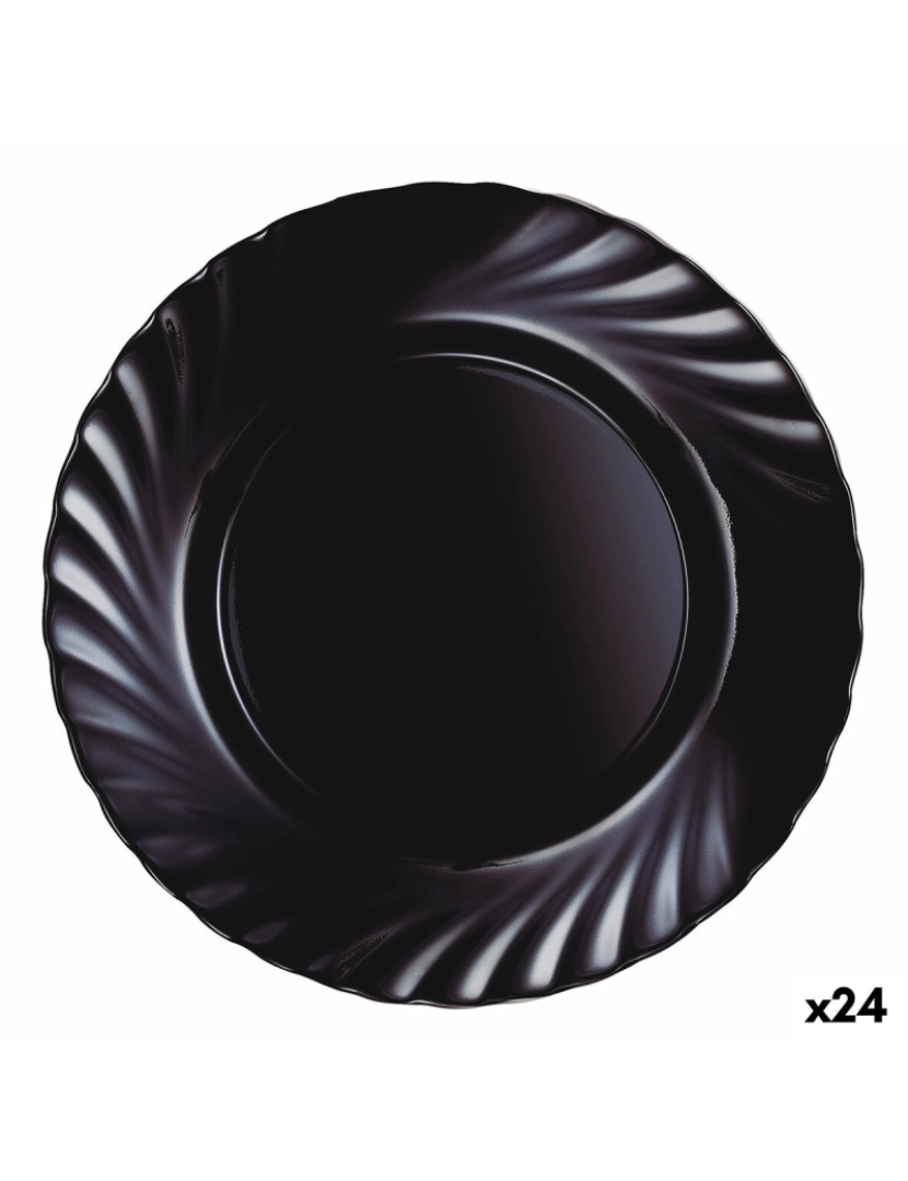 imagem de Prato de Jantar Luminarc Trianon Black Preto Vidro Ø 24,5 cm (24 Unidades)1