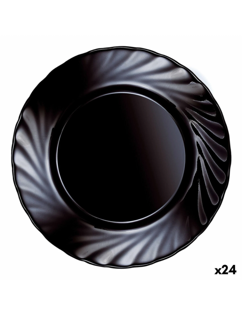 imagem de Prato de Sobremesa Luminarc Trianon Preto Vidro (Ø 19,5 cm) (24 Unidades)1