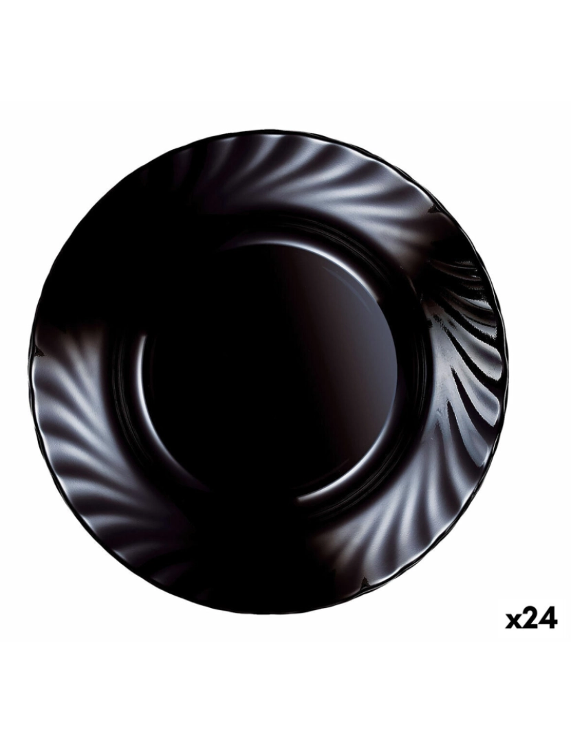 imagem de Prato Fundo Luminarc Trianon Preto Vidro (ø 22,5 cm) (24 Unidades)1