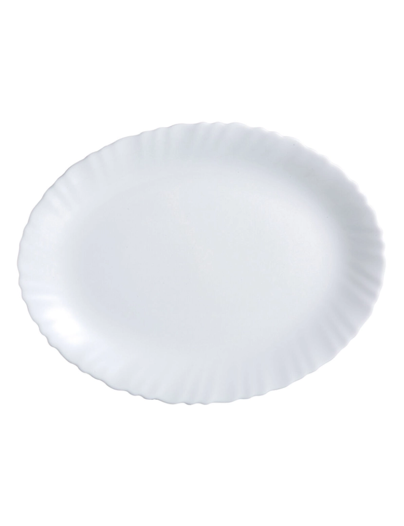 imagem de Recipiente de Cozinha Luminarc Feston Oval Branco Vidro (Ø 33 cm) (6 Unidades)2