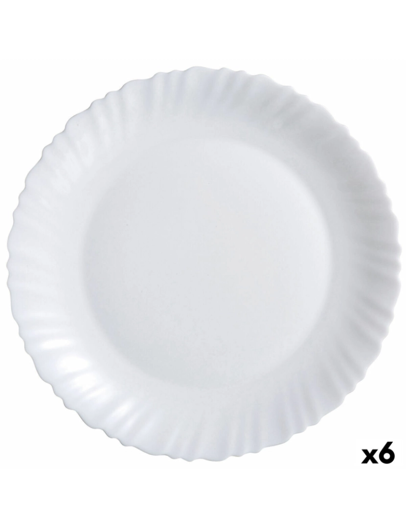 Luminarc - Recipiente de Cozinha Luminarc Feston Branco Vidro (Ø 30 cm) (6 Unidades)