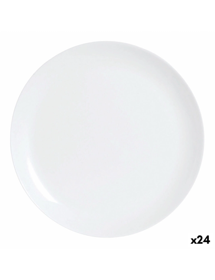 Luminarc - Prato de Jantar Luminarc Diwali Branco Vidro 25 cm (24 Unidades)