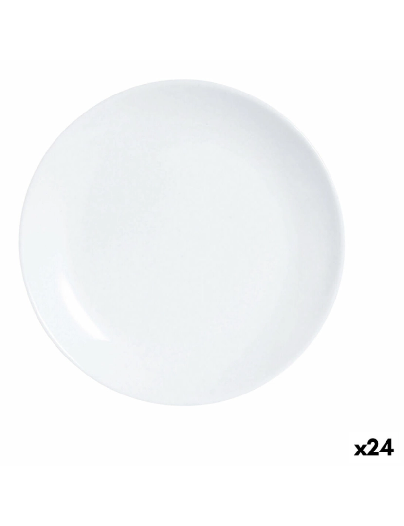 Luminarc - Prato de Sobremesa Luminarc Diwali Branco Vidro 19 cm (24 Unidades)